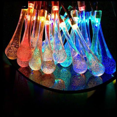 Lexton Multicolor Fairy Water Drop String Ball Light | LED Outdoor String Lights | Waterproof Crystal Water Drop Fairy Lights | Decoration Lighting for Diwali,Home, Garden, Christmas | Pack of 1