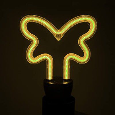 Lexton Neon Led Bulb with Holder |Butterfly Neon Bulb| Warm White | E27 | 4W | For Indoor Decorations, Birthdays, Room, Anniversary, Halls and Restaurants