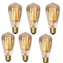 Lexton Tesla Vintage Tungsten Filament Bulb | (Pack of 6, Warm white/Yellow)...