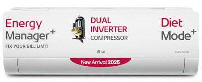 LG 1.5 Ton 5 Star, Wi-Fi, DUAL Inverter Split AC (Copper, AI+ Convertible 6-in-1, US-Q19PWZE, White)