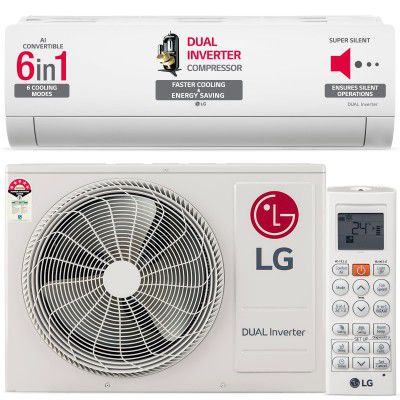 LG 1 Ton 4 Star DUAL Inverter Split AC (TS-Q13JNYE, White)