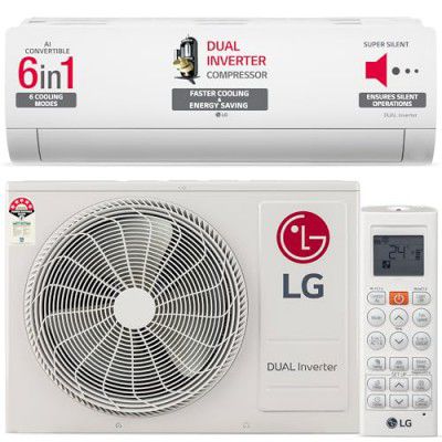LG 1 Ton 5 Star AI Dual Inverter Split Ac (Copper, Super Convertible 6-In-1 Cooling, 4 Way Swing,, TS-Q14YNZE, White)