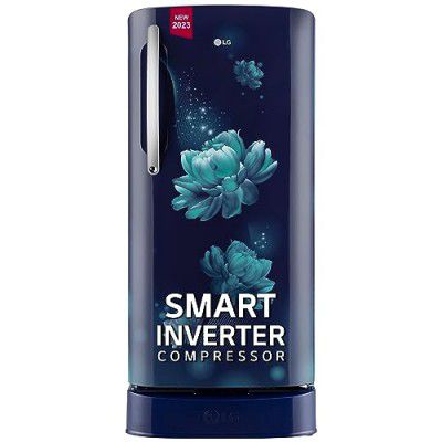 [Extra Rs 2750 Off] LG 201 L 5 Star Inverter Direct-Cool Single Door Refrigerator (GL-D211HBCZ, Blue Charm, Base stand with drawer)