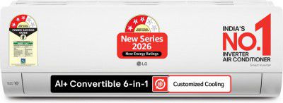 LG 2026 Model 1.5 ton 3 Star Split Smart Inverter with Wi-fi Faster Cooling and Energy Saving, VIRAAT Mode and Diet Mode Plus AC (AS-Q18HWXE, White)