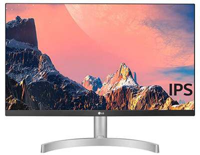 LG 24-inch, Full HD IPS (1920 x 1080) Monitor, Inbuilt Speaker, HDMI x 2, VGA Port, 75 Hz Refresh Rate, AMD Freesync, 3 Side Borderless Slim Design - 24ML600M-W
