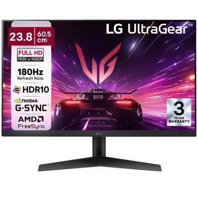 LG 24" Inches UltraGear™ FHD IPS gaming monitor, Tilt, Black 24GS60F