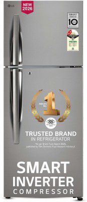 LG 242 L Frost Free Double Door 2 Star Refrigerator (Shiny Steel, GL-I292RPZX)
