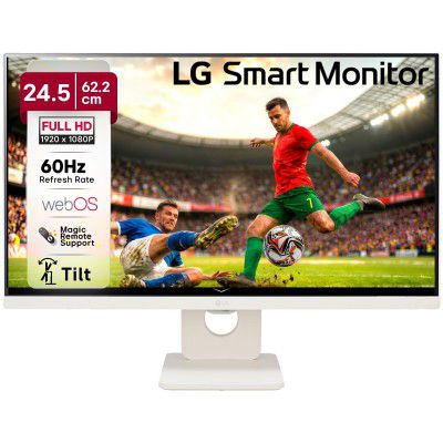 LG 25SR50F (25 Inch) Full HD (1920x1080) IPS Smart Monitor, webOS, Wi-Fi, Bluetooth, Miracast, AirPlay2, 5W x2 Speakers
