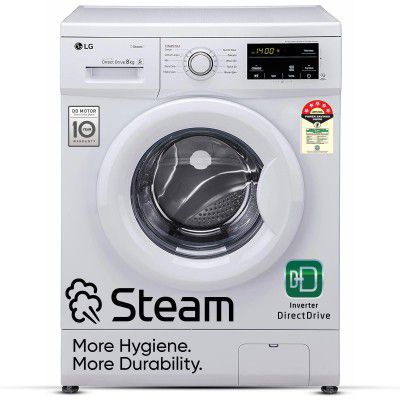 LG 8 Kg 5 Star Inverter Touch Control Fully-Automatic Front Load Washing Machine (FHM1408BDW)