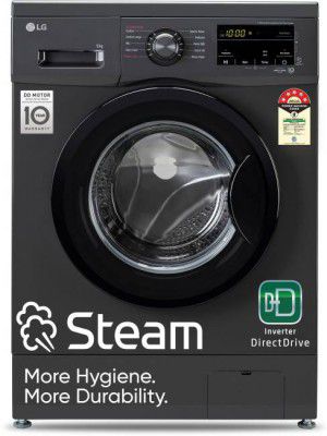 LG 9 kg 5 Star with Steam, Inverter Direct Drive,Fully Automatic Front Load Washing Machine with In-built Heater Black (FHM1409BDM)