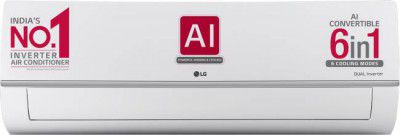 LG AI Convertible 6-in-1 Cooling 2023 Model 1.5 Ton 5 Star Split AI Dual Inverter 4 Way Swing, HD Filter with Anti-Virus Protection AC (RS-Q19RNZE)