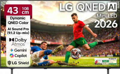 LG AI QNED65 (43") Ultra HD (4K) Mini LED Smart WebOS TV (43QNED65BLA)