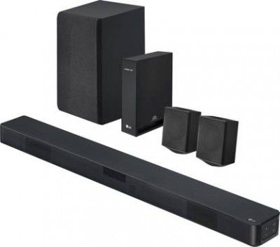 LG SNC4R , Wireless Subwoofer & Rear Speaker, WOW Interface,Rear Surround Sound 420 W Bluetooth Soundbar  (Black, 4.1 Channel)