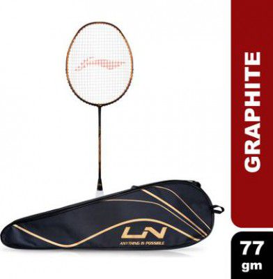 LI-NING Ignite 7 Black, Gold Strung Badminton Racquet (Pack of: 1, 77 g)
