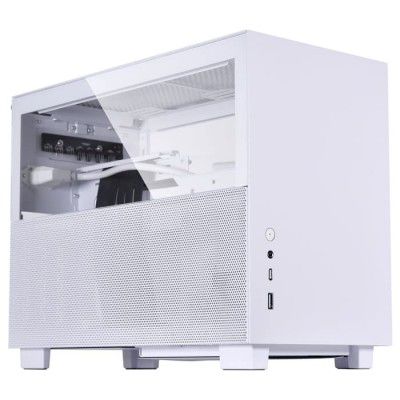 Lian Li Q58W4 Mini Computer CaseI Gaming CabinetI PC Cabinet I Chassis with PCIe 4.0 Riser Cable I Supports Mini-ITX - White (G99.Q58W4.in)
