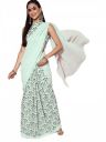 Libas Blue Embellished Georgette Ready to Wear Saree With Stitched Blouse...