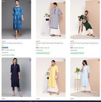 Libas Loot : Upto 95% Off | Starts @77