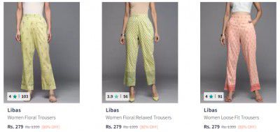 Libas Trousers Upto 80% Off