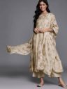 LIBAS Women Silk Blend Kurta Palazzo Set...