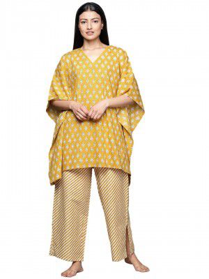 Libas Womens Printed Cotton Night Suit Set for Women
