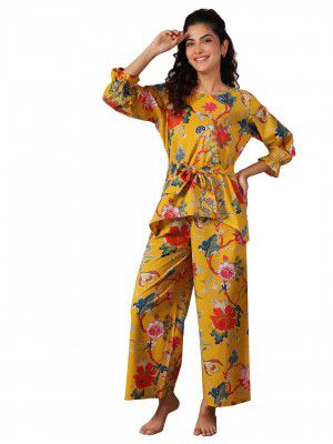 Libas Women's Printed Cotton Relaxed Night Suit