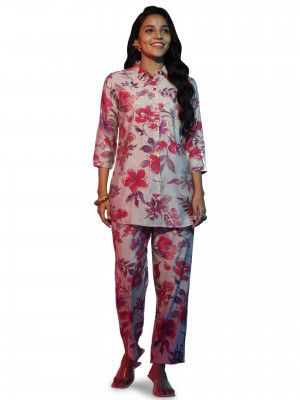 Libas Womens Printed Silk Blend Co-ord Set for Women
