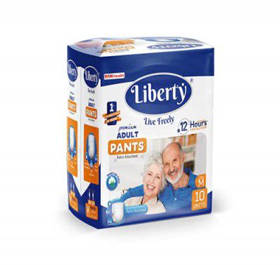Liberty Adult Diaper Pants Premium, Medium (Waist Size - 24-45 Inches) (Pack of 10)