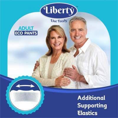 Liberty Eco Adult Diaper Pants Unisex Medium 20 Pcs Waist Size (61-115 cm | 24-45 Inches)
