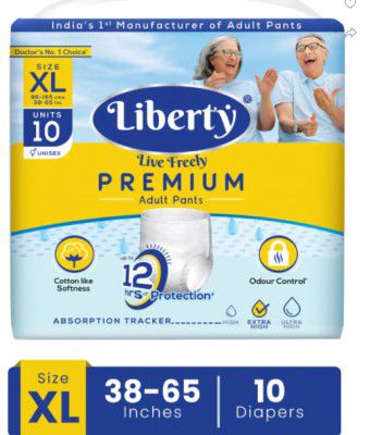 Liberty Premium Pants, Waist Size (38-65 Inches), Pack of 1 Adult Diapers - XL  (10 Pieces)
