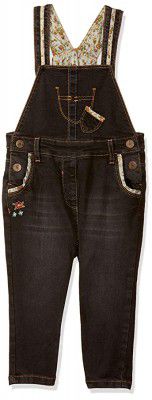 Life by Shoppers Stop Girls Square Neck Washed Dungarees