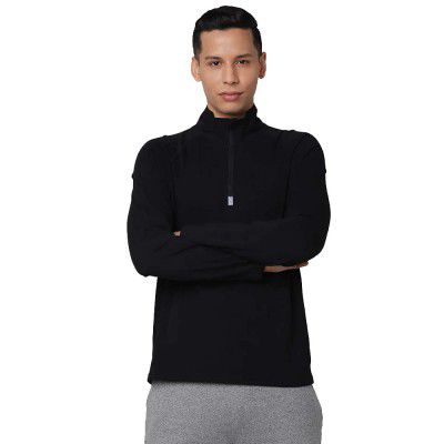 Life by Shoppers Stop Mens Regular Fit Solid Stretch Troyer