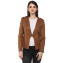Life by Shoppers Stop Women V Neck Slub Coat (Tan_XX-Large)...