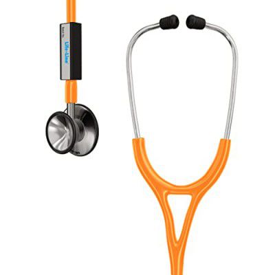 LIFE LINE Cardio SS Stethoscope (Orange) | Single Side Diaphragm Stainless Steel Chest Piece for Adult | 2-way Tube | Suitable for Doctors