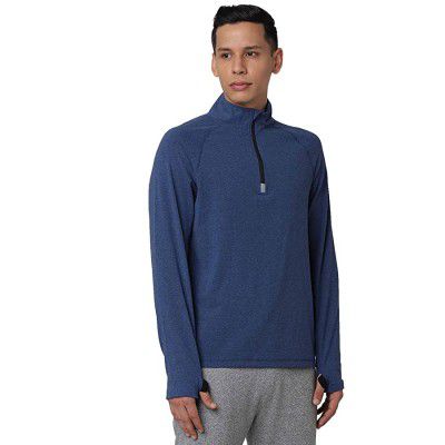 Life by Shoppers Stop Mens Regular Fit Solid Stretch Troyer