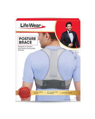 Life Wear Posture Brace, Shoulder and Back Support Belt, Relieves Back Pain, Size (M)