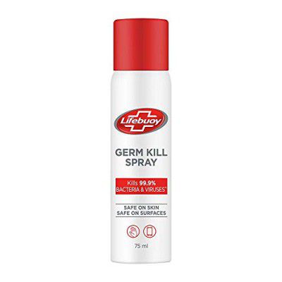 Lifebuoy Antibacterial Germ Kill Sanitizer Spray (No Gas) – Safe On Skin, Safe On Surfaces, 75ml