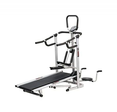 Lifeline Fitness LT-203 Manual Treadmill 4in1 Dlx Twister, Push-up Stand, Stepper for Walking and Running Foldable Multifunctional Jogger Machine with Cardio Weight Loss Multiple Legs Muscle Exercise 
