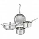 Lifelong 0.8mm Thick Stainless Steel Combo of 4-Kadhai, Fry Pan