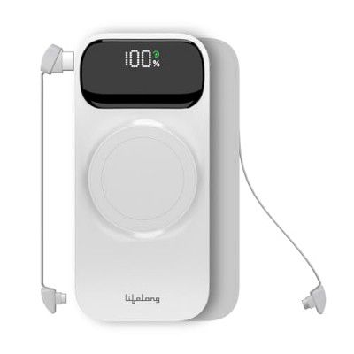 Lifelong 10000mAh MagSafe Power Bank | Slim, Pocket-Sized Wireless Charger with 22.5W Fast Charging