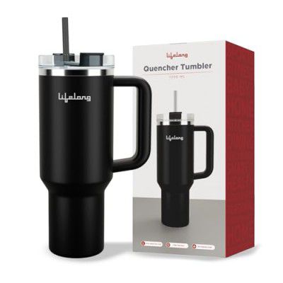 Lifelong 1200ml /40oz Stainless Steel Vacuum Insulated (Black)