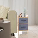 Lifelong 2-Drawer Fabric Storage Organizer | Wooden Frame Side Table for Bedroom, Living Room & Office | Compact & Lightweight Storage Cabinet with Pull-Out | Use for Clothes, Toys, Books & Essentials...