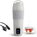 Lifelong 2 in 1 Portable Electric Kettle & Bottle for Travel 400ml | Wide Voltage | Ideal for Homes (220v) & Indian Trains (110v) | 4 Temp & Digital Touch Ctrl | Make Tea/Coffee Without Milk (LLEPK18)...