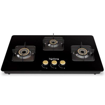 Lifelong 3 Burner Hob Top Battery Operated | Gas Stove with Automatic Ignition - Toughened Glass Top Gas Stoves for Kitchen | Italian Gas Valve | Ideal Gas Stove for Modular Kitchen (LLHT005)