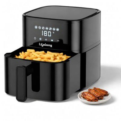 Lifelong 4.2L Digital Air Fryer |1200W Quick Heating (Black)