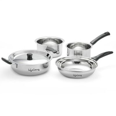 Lifelong 4 Pc Stainless Steel Cookware Set