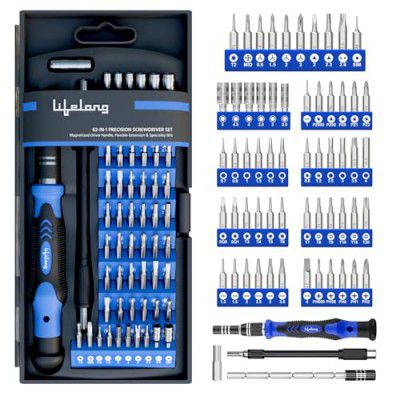 Lifelong 62 in 1 Magnetic Screwdriver Set, Tool Kit for Home Use Multipurpose - Furniture & Electronic Repair | Extendable & Flexible Shaft (LLETK09)