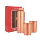 Lifelong 950 ml Copper Water Bottle with Set of 2 Glass ...