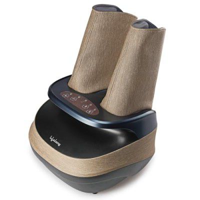 Lifelong Air Pressure Foot & Leg Massager Machine With Heat For Home - Leg,Foot & Calf Massager - Portable Foot Massager With 14 Compression Air Bags,6 Foot Rollers & 3 Massage Modes (Llm891), Brown