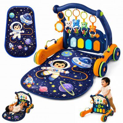 Lifelong Astro 2-in-1 Playgym & Convertible Walker | Music, Lights with Hanging Toys 