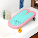 Lifelong Baby Bath Chair - Bath Tub Seat for 0 to 6 Months - Newborn Bather with Premium Matt Finish - Anti-Slip, Ultra Comfortable, and Foldable New Born Bathing Sling (Pink-Green)...